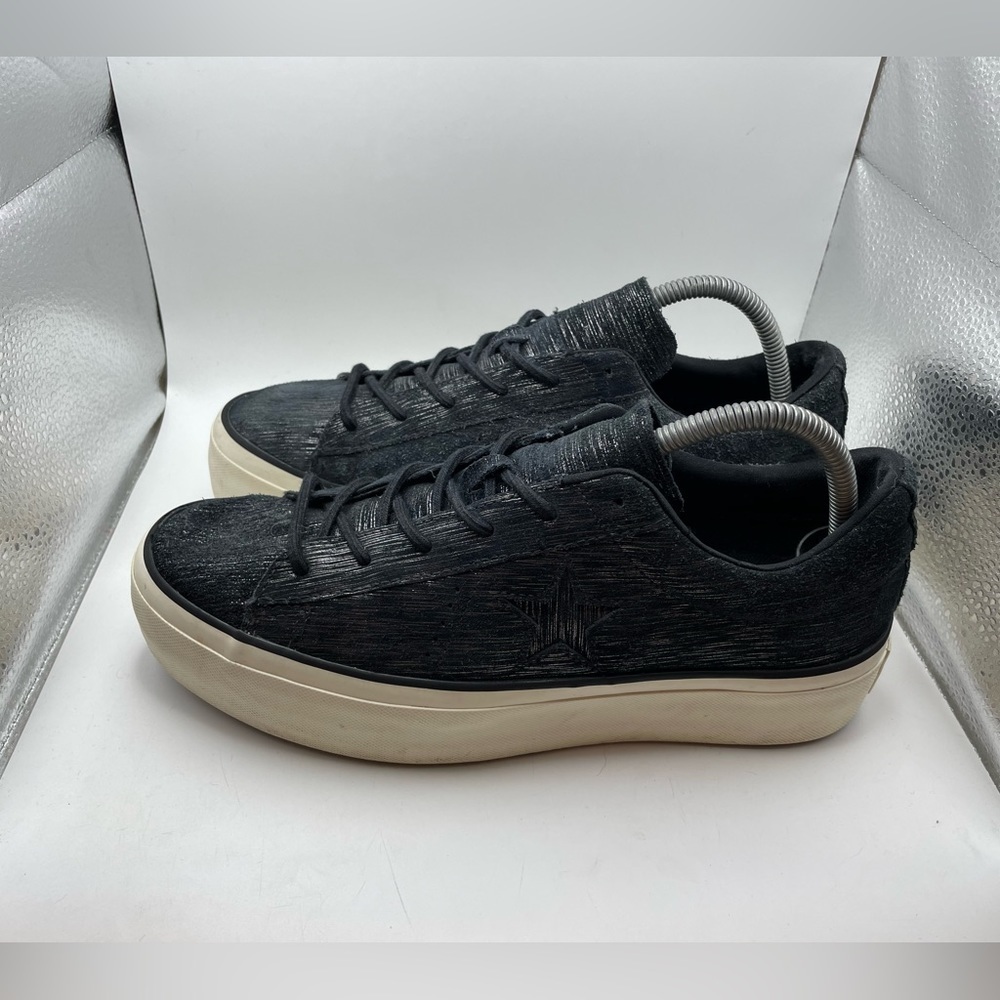 Converse One Star black suede platform sneakers size 9